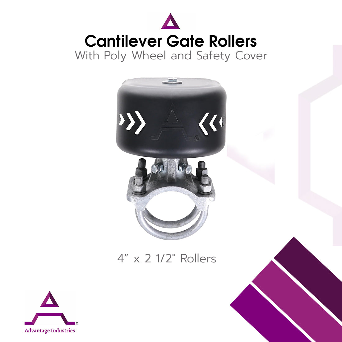 Advantage Industries 4" x 2 1/2" Cantilever Gate Roller with Cover (AD5001)