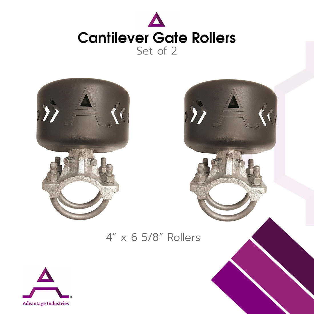 Advantage Industries 4" x 6 5/8" Cantilever Gate Roller With Cover (AD5003)