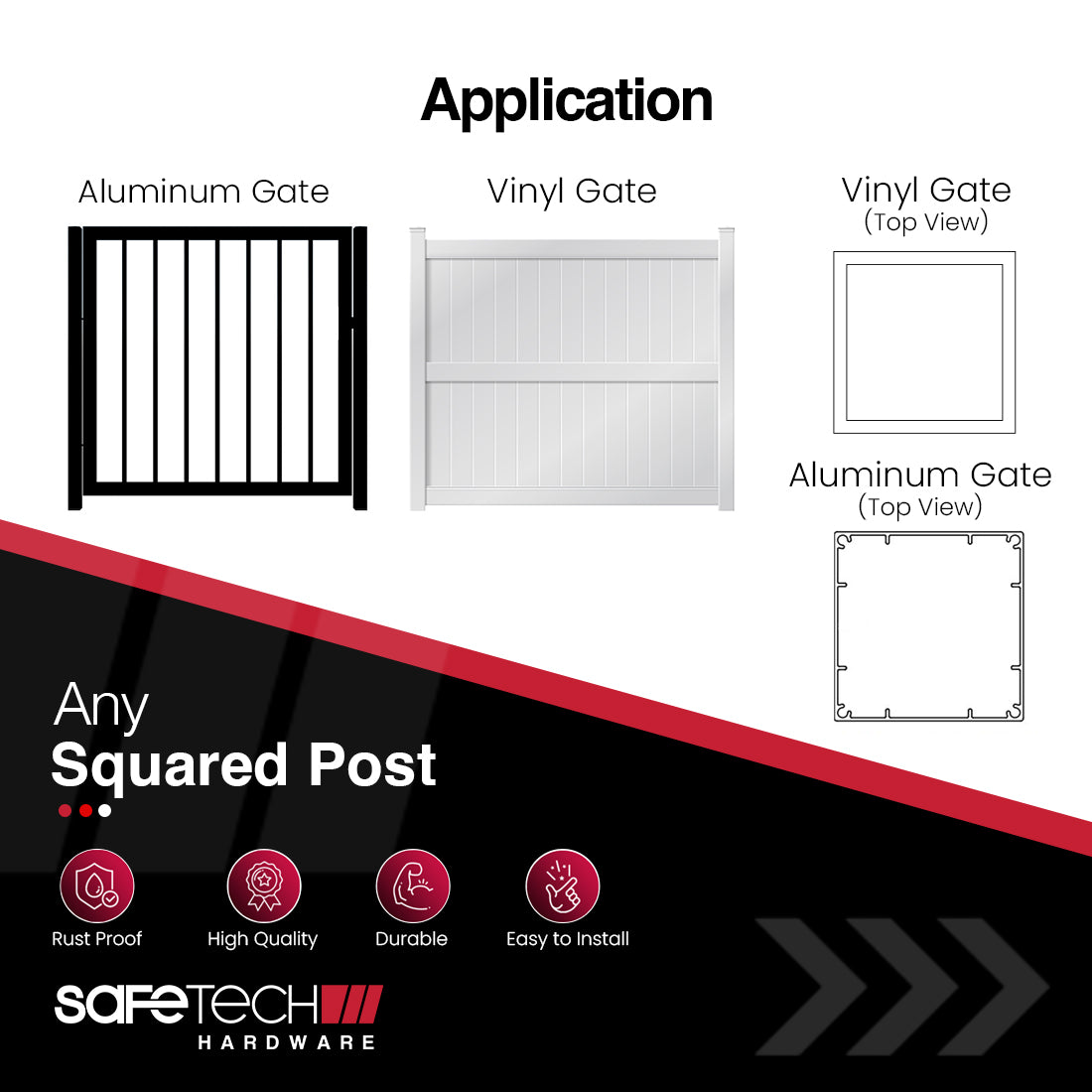 Safetech Hardware 10-inch Magnetic Top Pull Gate Latch (SL-25H)