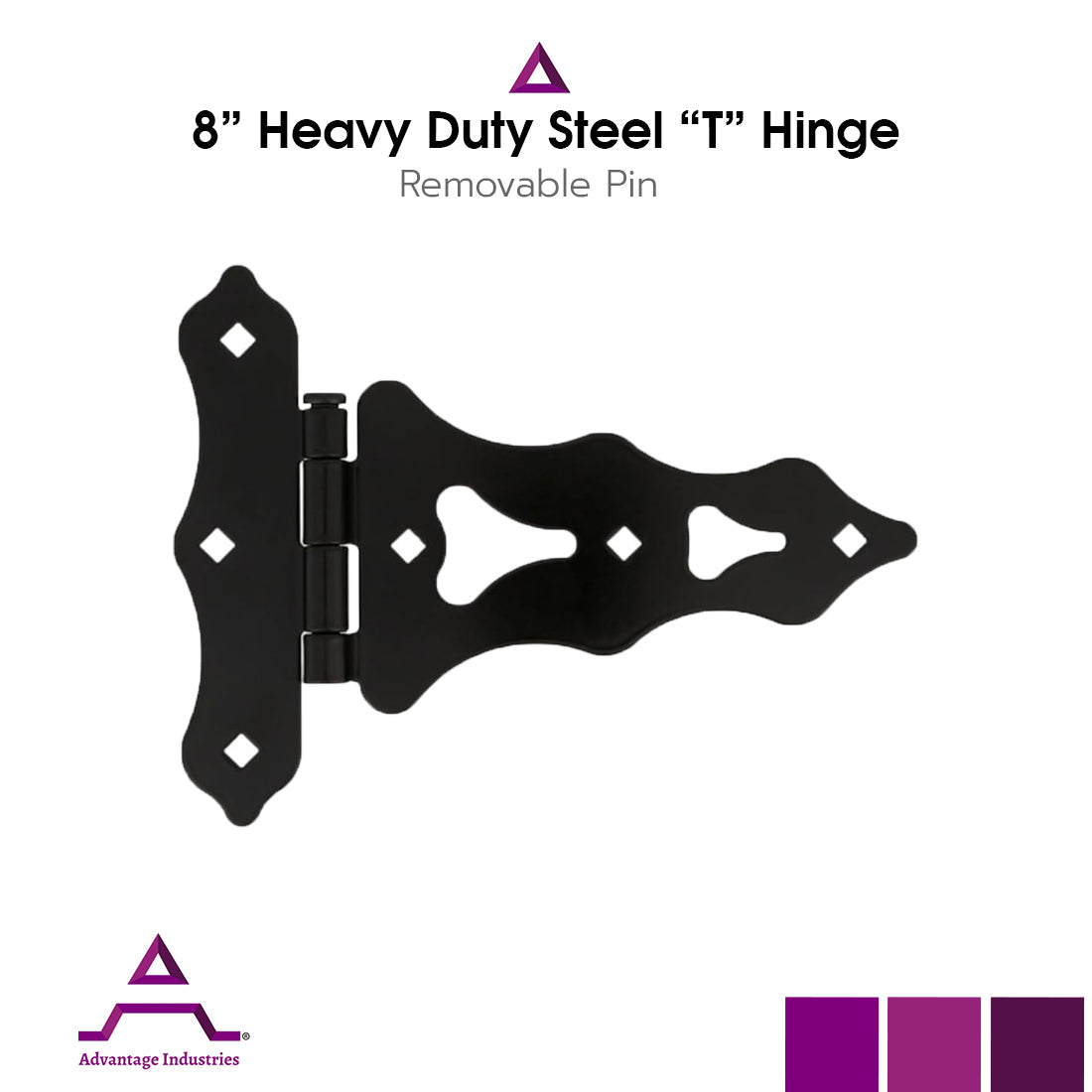 Advantage Industries 8" Heavy Duty Steel T Hinge (AD2001)