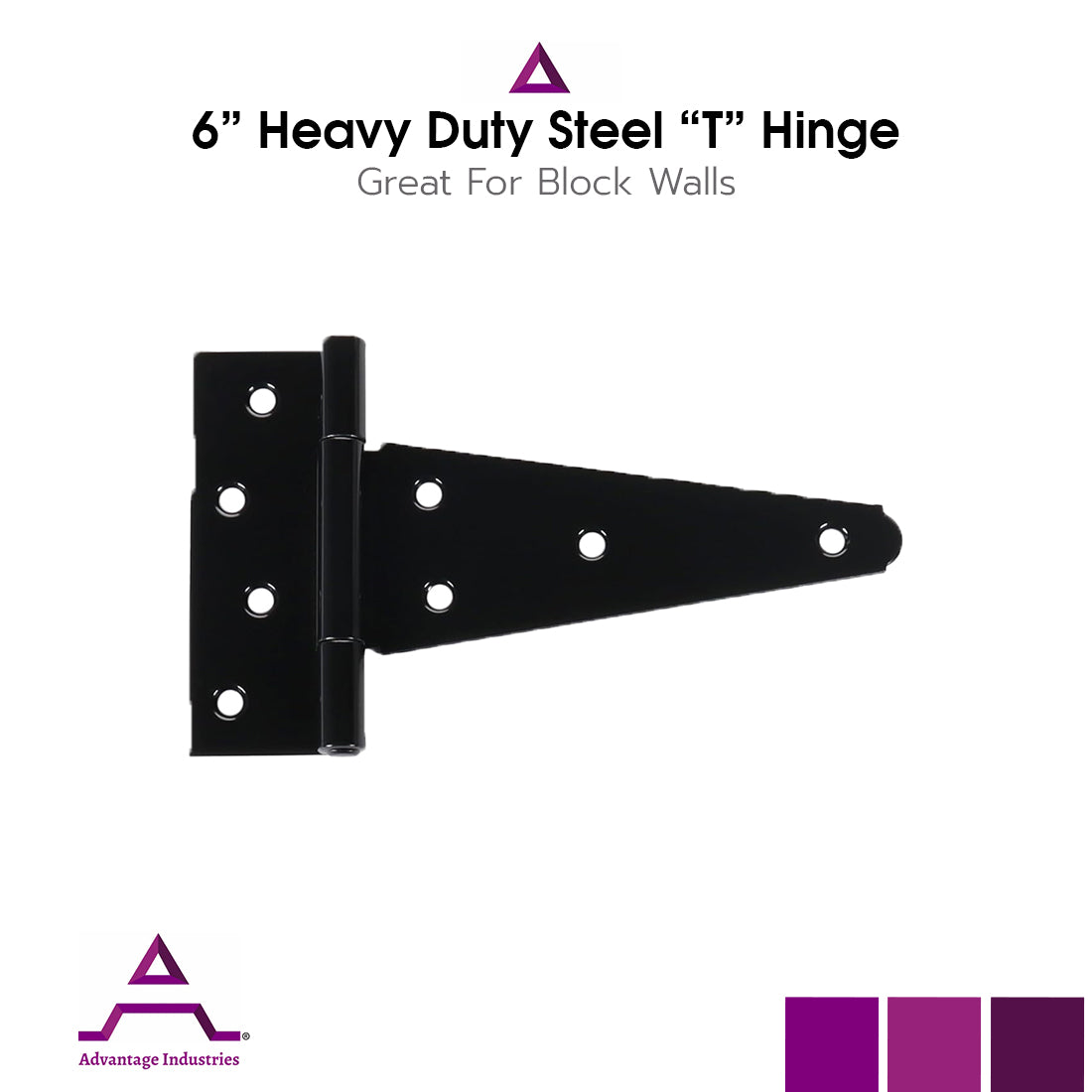 Advantage Industries 6" Heavy Duty Steel "T" Hinge (AD2008)
