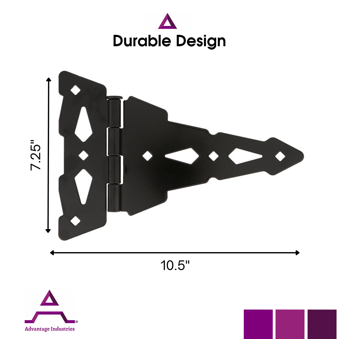 Advantage Industries Heavy Duty 8" Decorative Contemporary T Hinge (AD2005)
