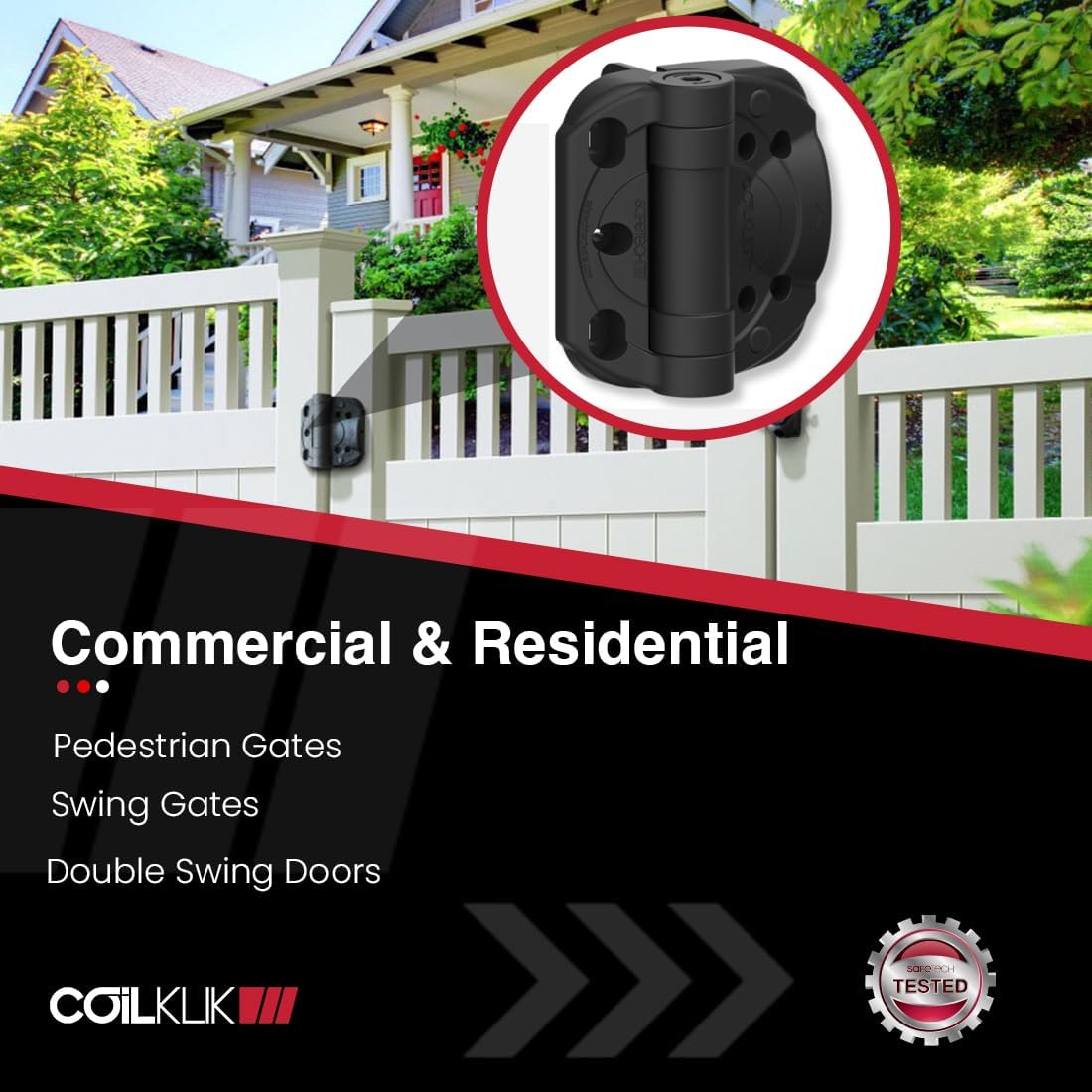 Safetech Hardware CoilKlik Self-Closing Gate Hinge (SHC-135)