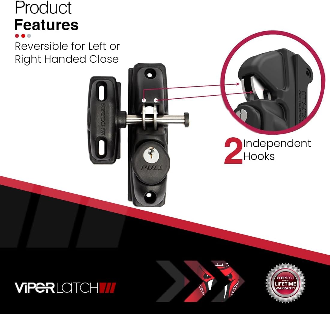 Safetech Hardware ViperX1 Gravity Gate Latch (VIPERX1)