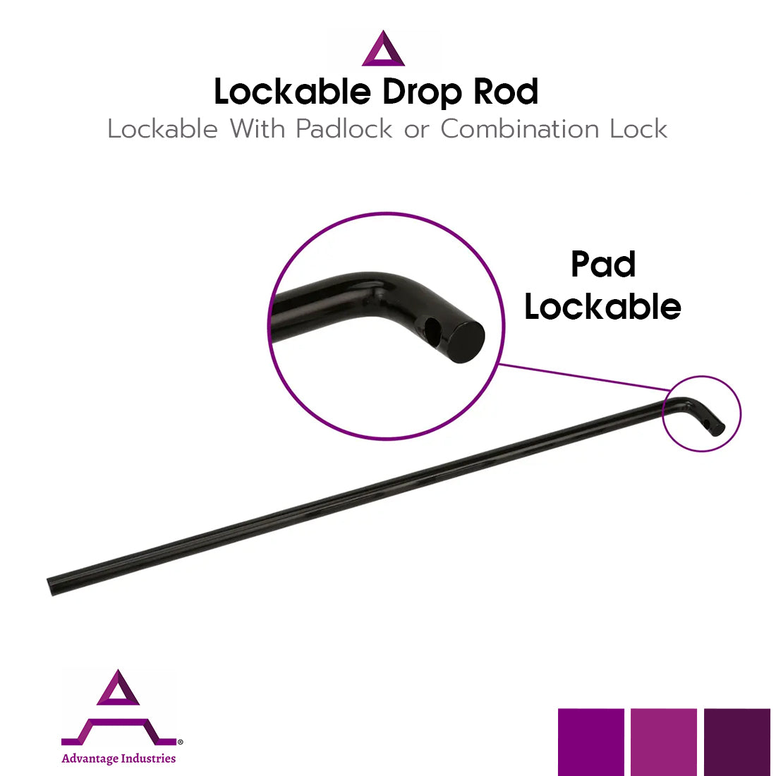 Advantage Industries 24"/42" Stainless Steel Drop Rod (AD1003)