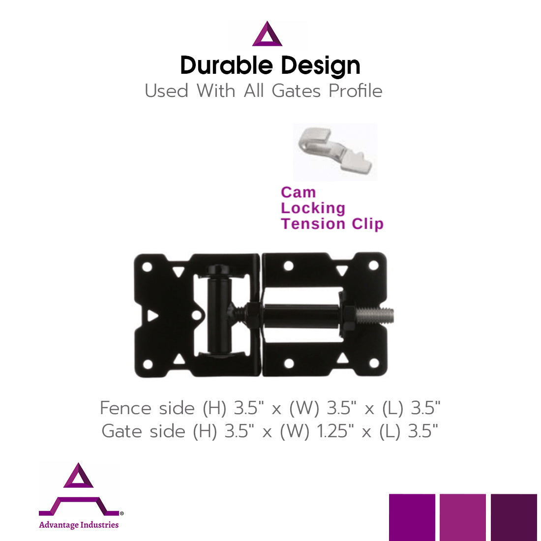 Advantage Industries Two-Sided Attachment Self-Closing Hinge (AD1001)