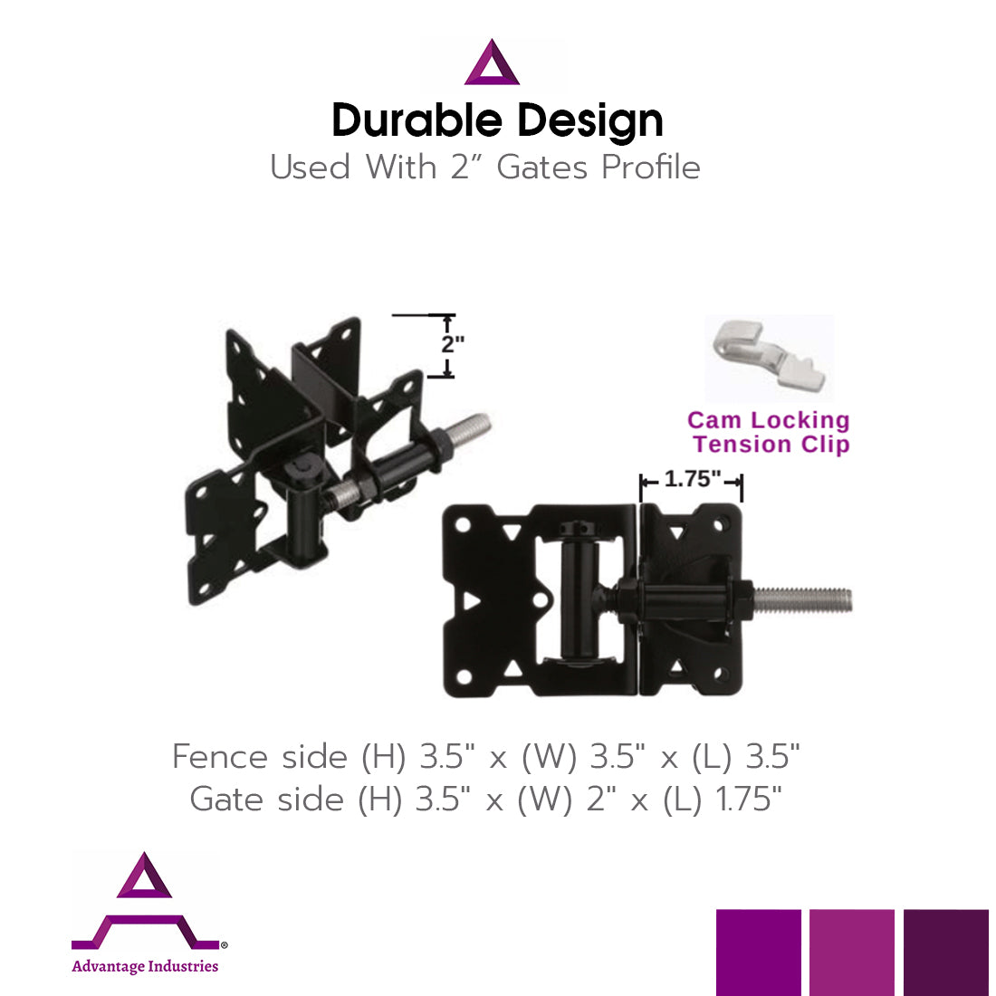 Advantage Industries 3-Sided Stainless Steel Self-Closing/Non Self-Closing Hinge (AD1007)