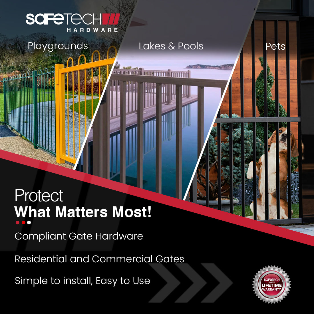 Safetech Hardware 10-inch Magnetic Top Pull Gate Latch (SL-25H)